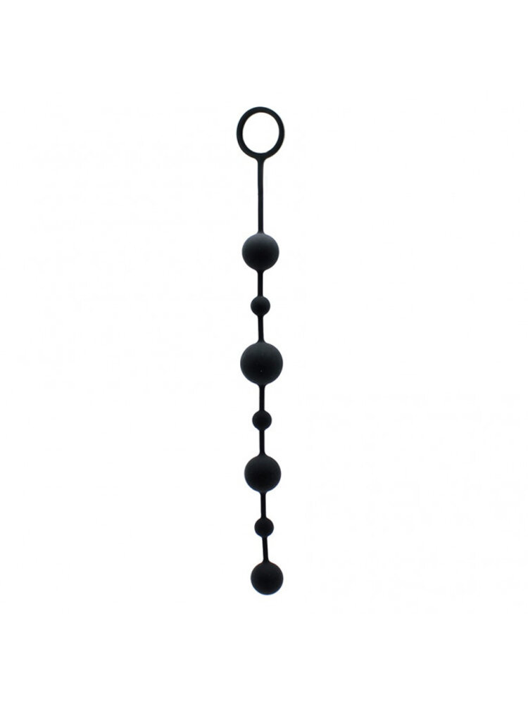 Rimba Latex Play Rimba Analkugeln aus Silikon – 34 cm lang, Ø 2,9 cm, schwarz