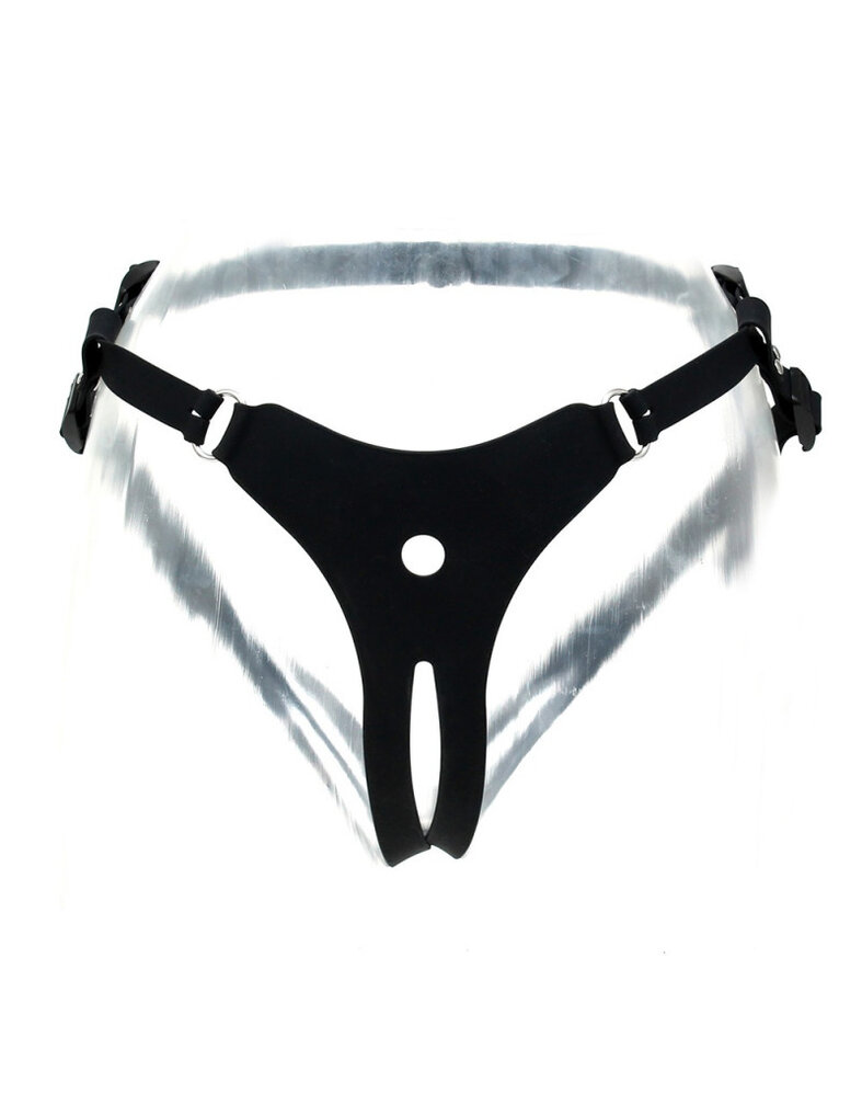 Rimba Latex Play Silicone Strap-On Harness - Schwarz | ohne Dildo