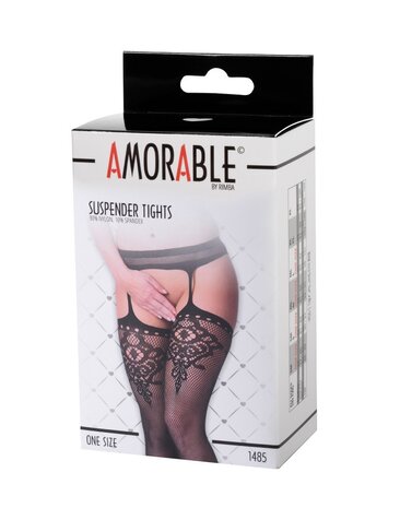 Amorable by Rimba Strumpfhose mit Hosenträger - One Size - Schwarz