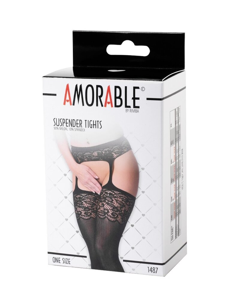 Amorable by Rimba Amorable by Rimba - Collants avec bretelles - Talle unique - Noir