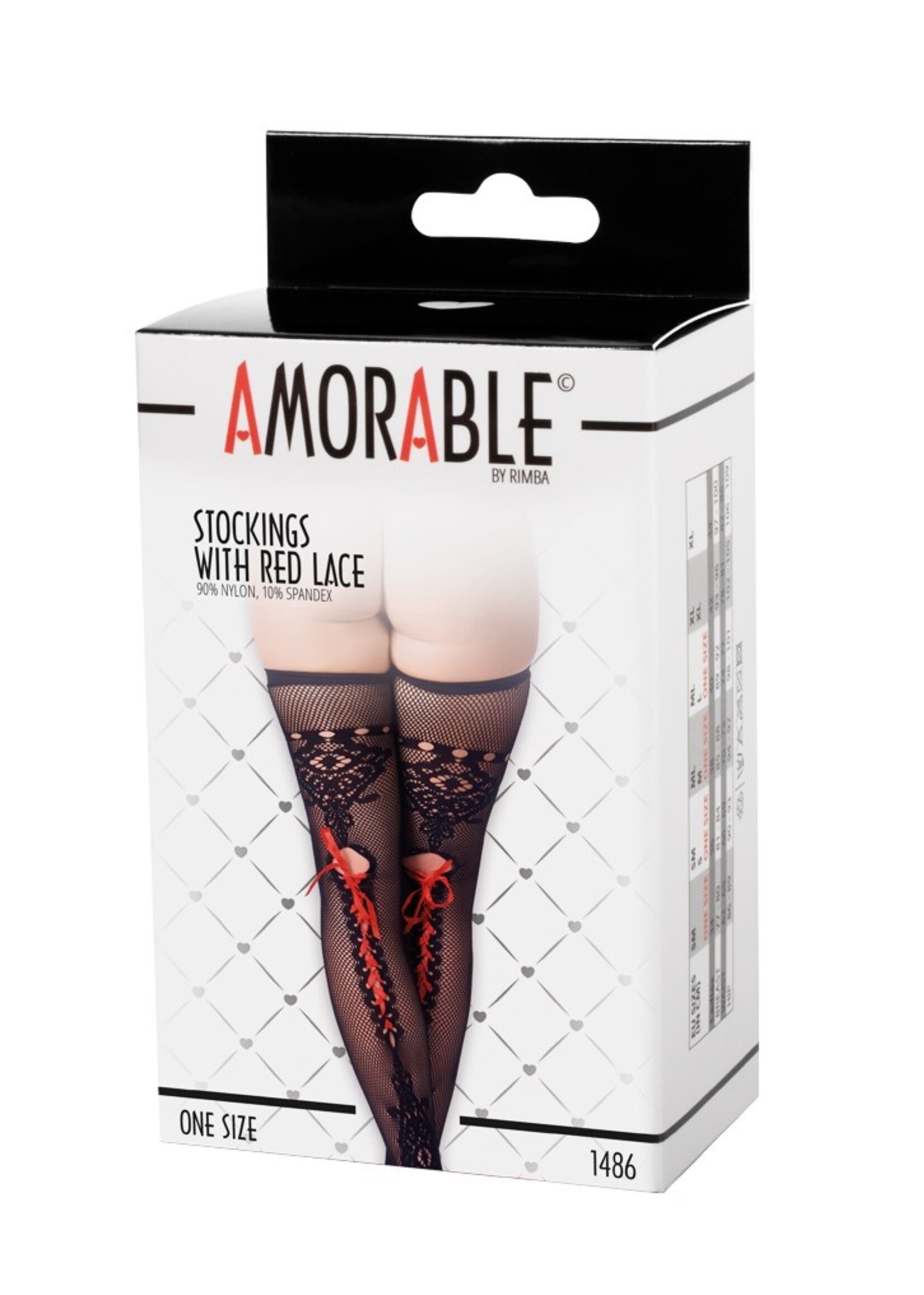 Amorable by Rimba Bas à Lacets Rouges - Talle unique - Noir / Rouge