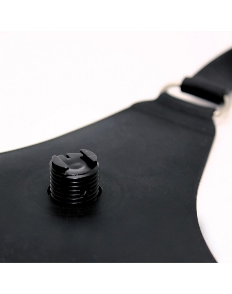 Rimba Latex Play Strap-on dildo set – Verstelbaar harnas met verwisselbare siliconen dildo Ø 5 cm x 20 cm