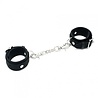 Rimba Latex Play Schmalle Fesseln mit Karabinerhaken – Schwarz, Verstellbar