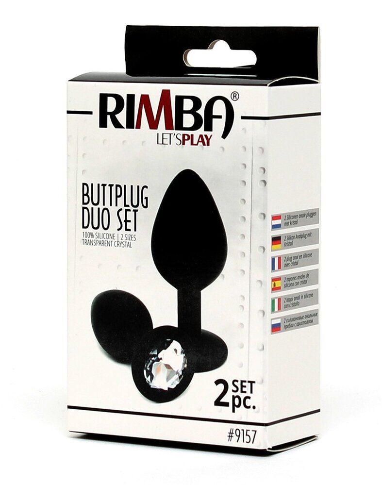 Rimba Latex Play Rimba - Buttplug Duo Set - Ø2.8 x 7.2 cm / Ø3.8 x 8 cm