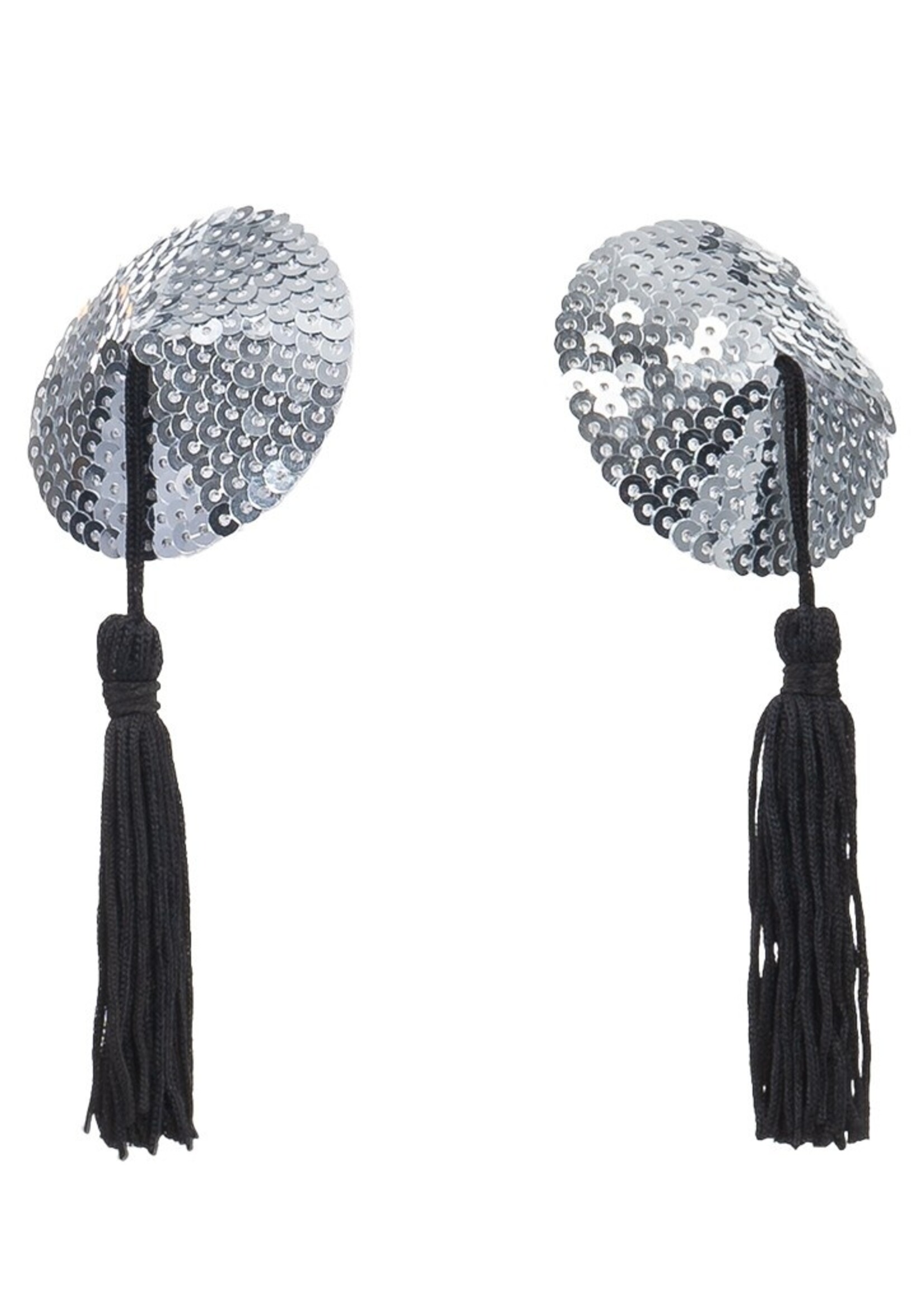 Amorable by Rimba Cache-tétons avec franges - Argent