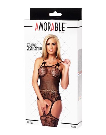 Amorable by Rimba Amorable by Rimba - Open Catsuit - One Size - Black