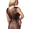 Amorable by Rimba Offener Catsuit mit Engelsflügel-Muster - One Size - Schwarz