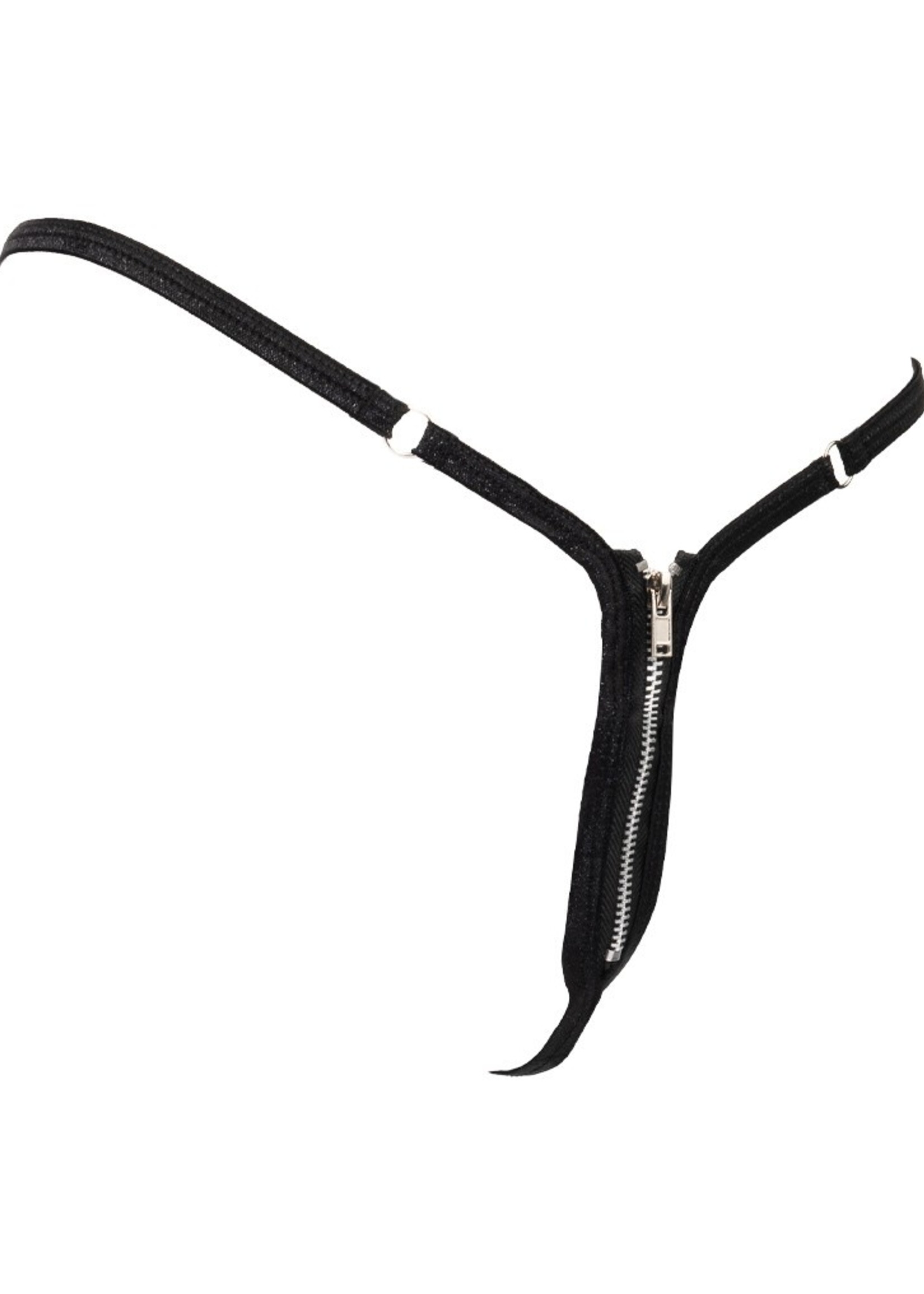 Amorable by Rimba Mini string met rits - One size - Zwart