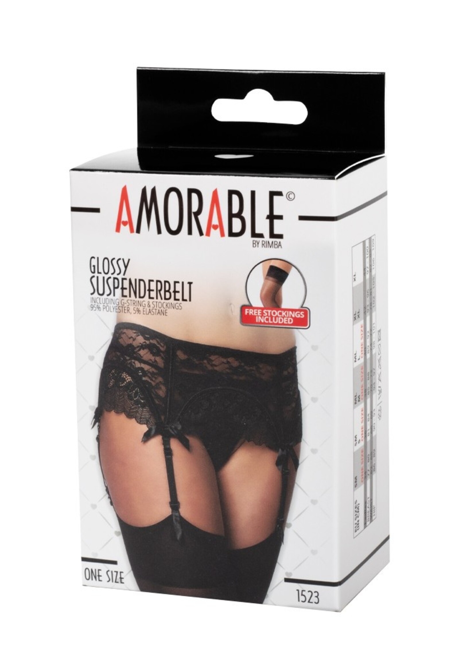 Amorable by Rimba Jarretelgordel met string en kousen - One Size
