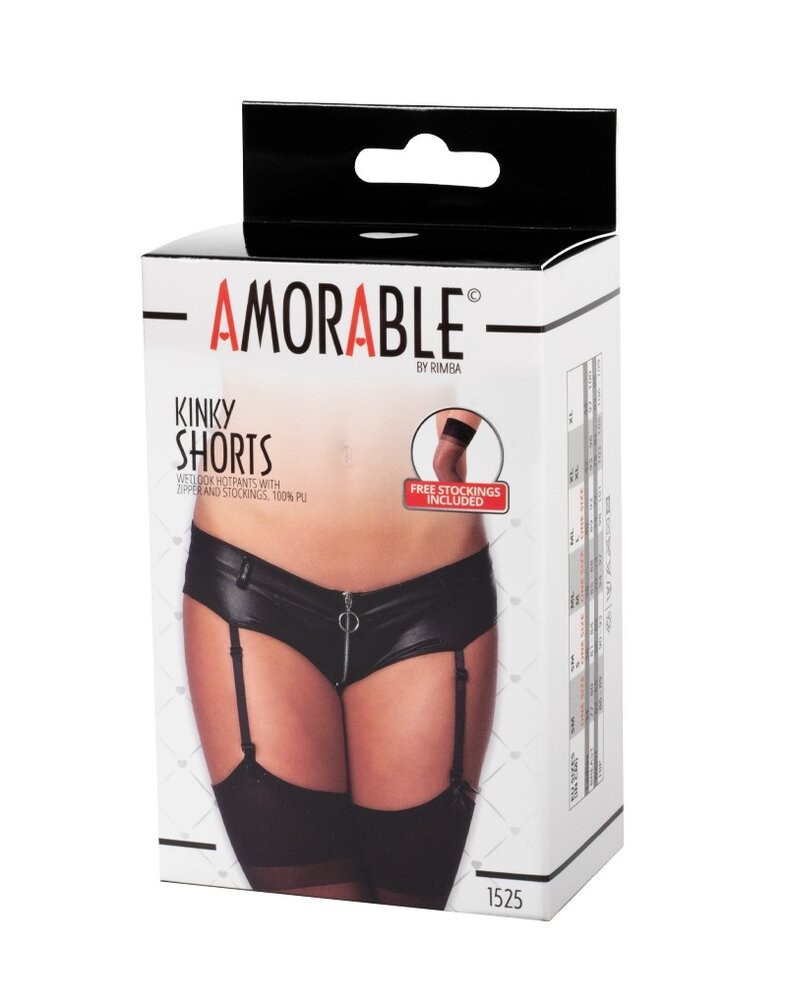 Amorable by Rimba Amorable by Rimba - Pantalon avec Fermeture Éclair, Bretelles et Bas - Noir