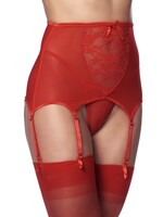 Amorable by Rimba Strapshalter mit G-String und Strümpfen - Rot