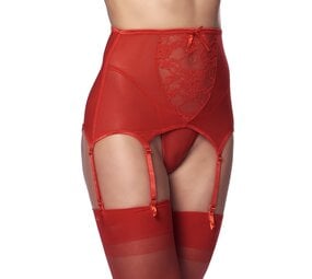 Amorable by Rimba Jarretel met G-string en Kousen - Rood