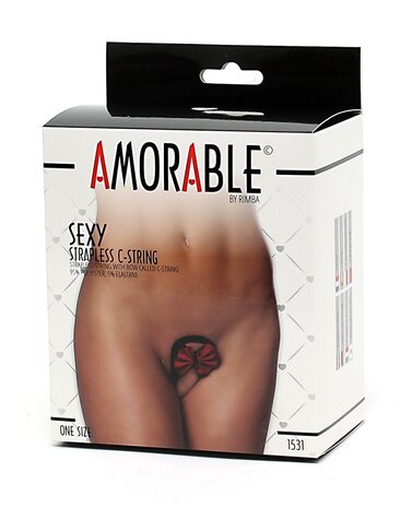 Amorable by Rimba Amorable by Rimba - Trägerloser Tanga - One Size - Schwarz / Rot Amorable by Rimba Amorable by Rimba - Trägerloser Tanga - One Size - Schwarz / Rot