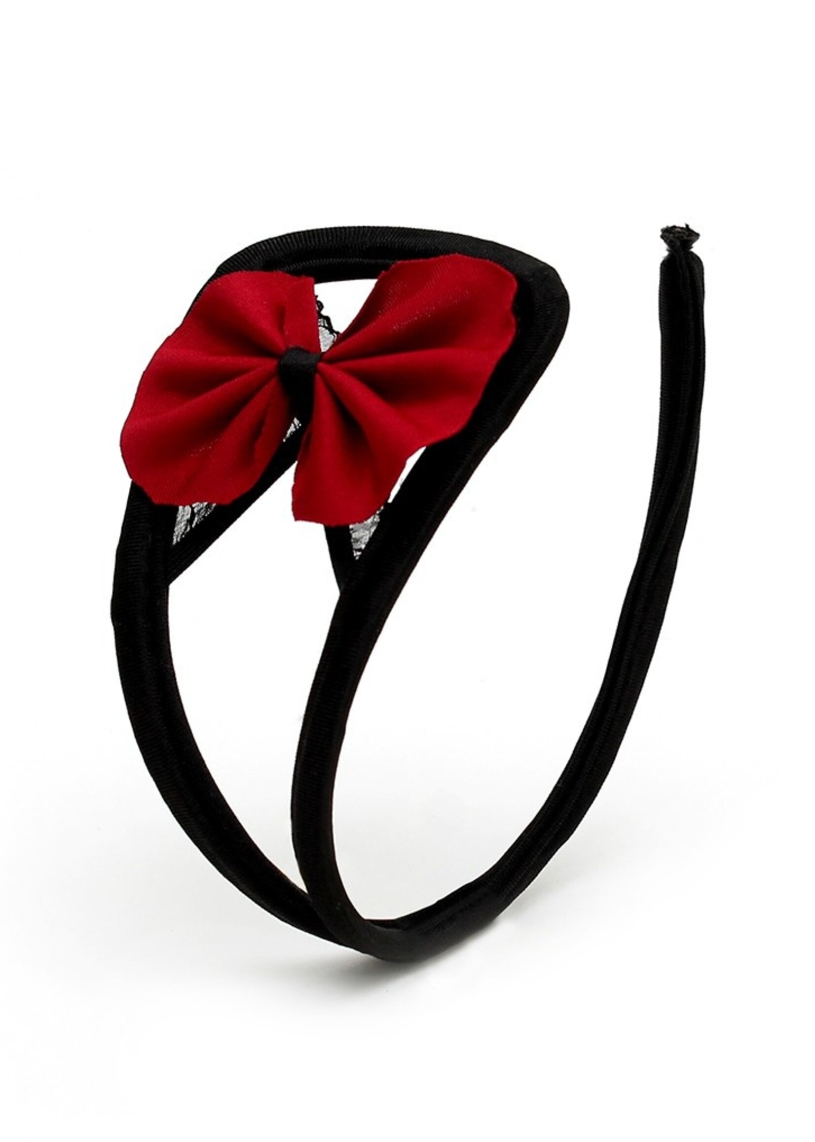 Amorable by Rimba String sans bretelles - Talle unique - Noir / Rouge