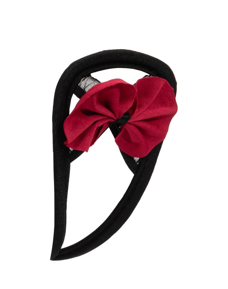 Amorable by Rimba String sans bretelles - Talle unique - Noir / Rouge