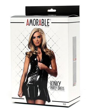 Amorable by Rimba Feestjurk in latexlook - Zwart