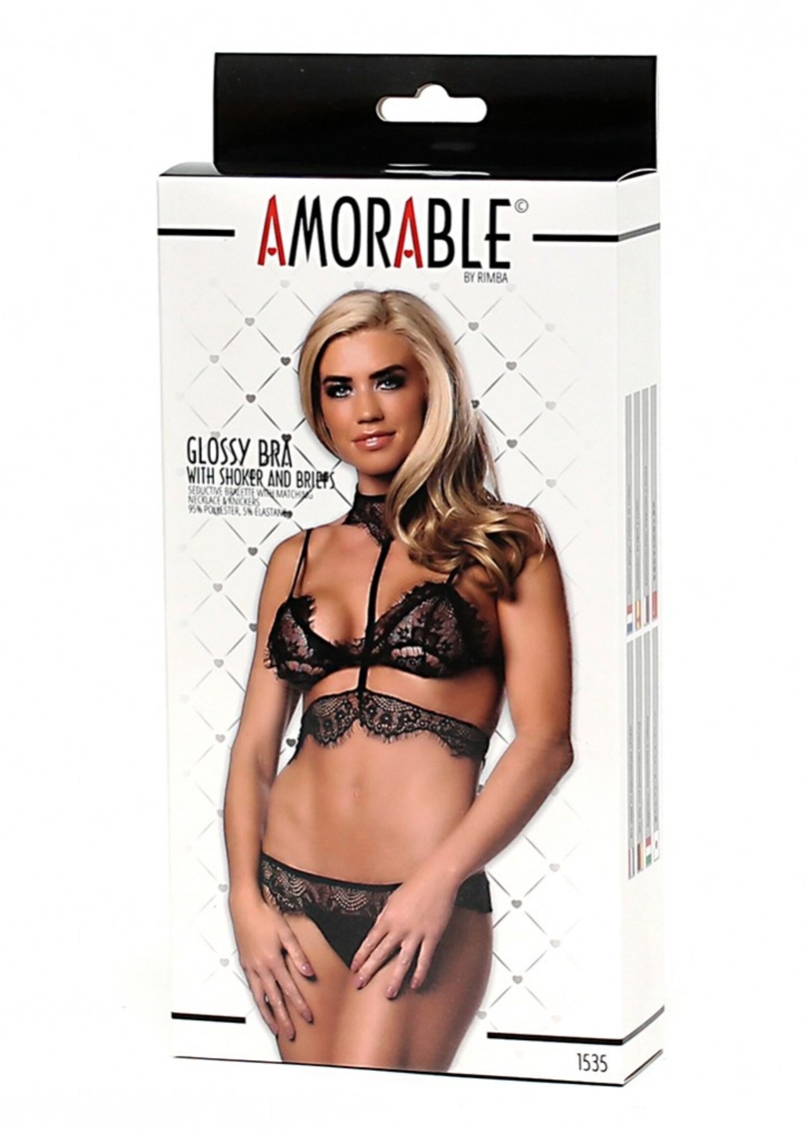 Amorable by Rimba Soutien-Gorge avec slip et tour de cou assortis - Noir