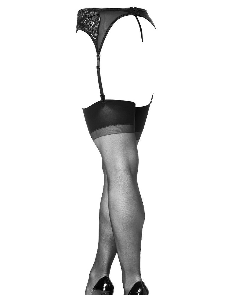 Amorable by Rimba Porte-jarretelles avec slip et bas - Talle unique - Noir