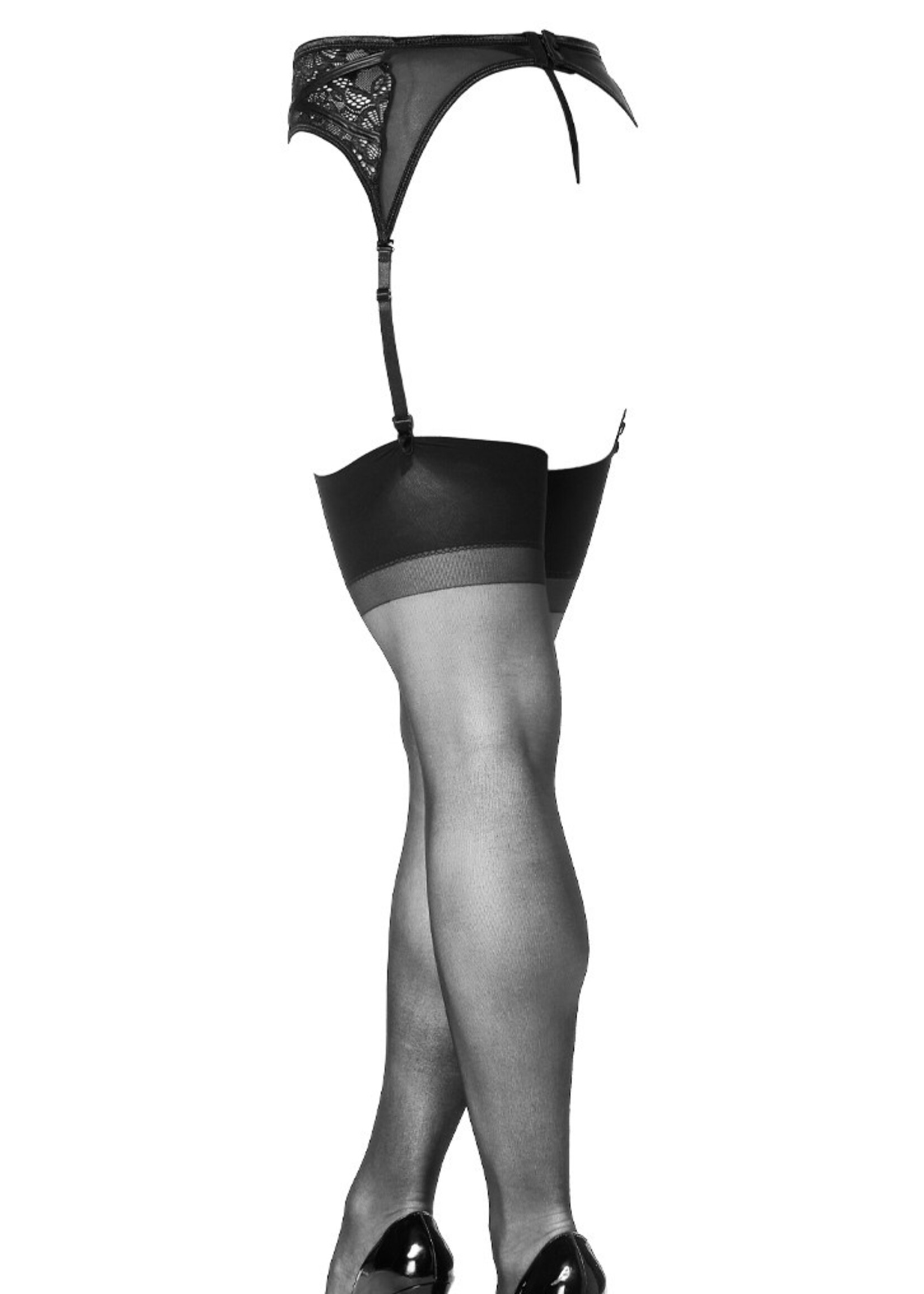 Amorable by Rimba Jarretelset met slip en kousen - One Size - Zwart