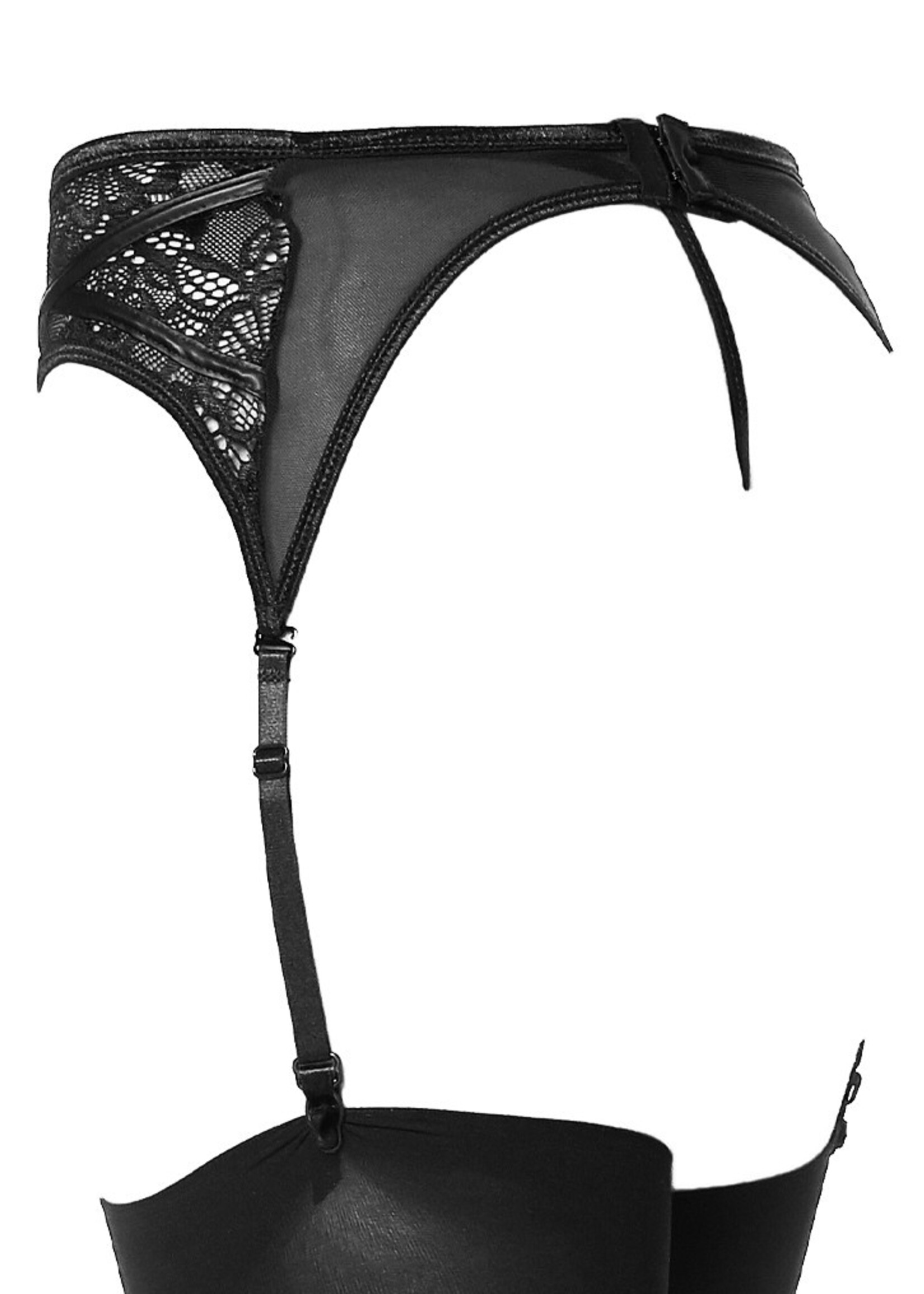 Amorable by Rimba Porte-jarretelles avec slip et bas - Talle unique - Noir