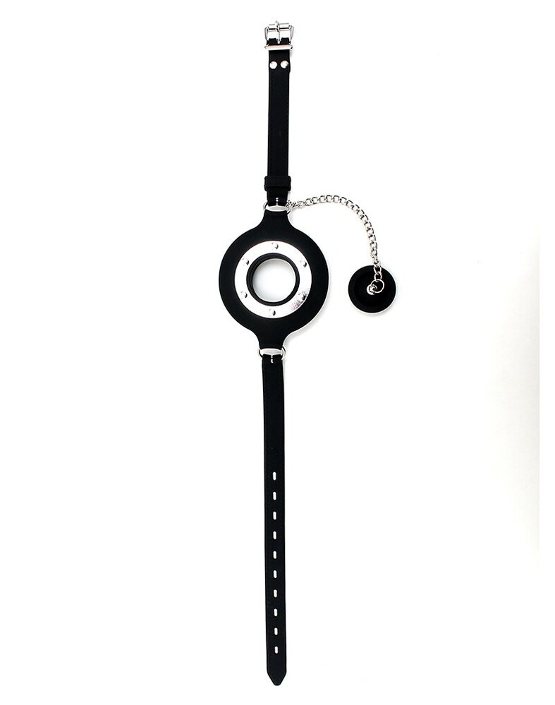 Rimba Latex Play Rimba Latex Play Silicone Mouth Gag with Plug – Open Gag in Black