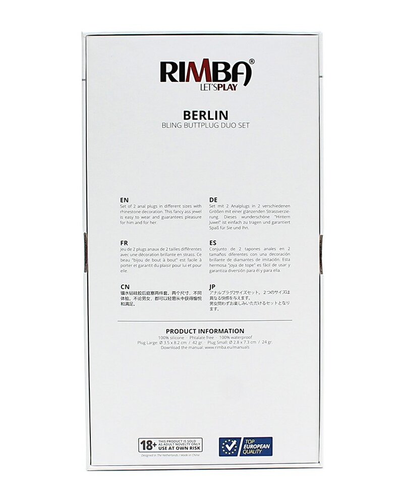 Rimba Toys Berlin – Analplug Duo Set Ø2,8–3,8 cm, 7,2–8 cm