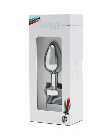 Rimba Toys Pisa - Butt Plug avec Lumières LED - Argent