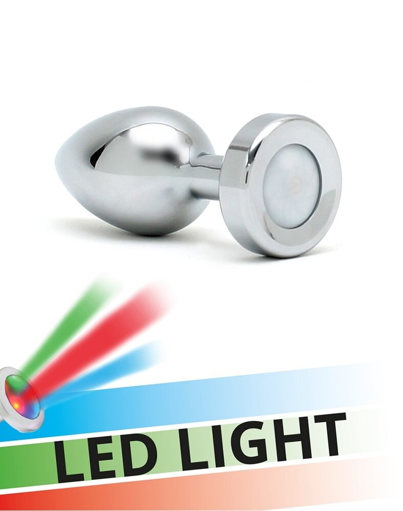 Rimba Toys Pisa - Butt Plug avec Lumières LED - Argent