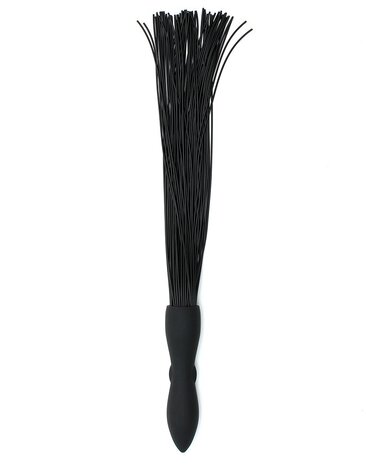 Rimba Latex Play Rimba Latex Play Peitsche mit vibrierendem Dildo – Schwarz Silikon - 48cm