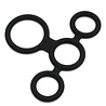 Rimba Latex Play Rimba Quatro penisring en balsplitter – zwarte siliconen Rimba Latex Play Rimba Quatro penisring en balsplitter – zwarte siliconen