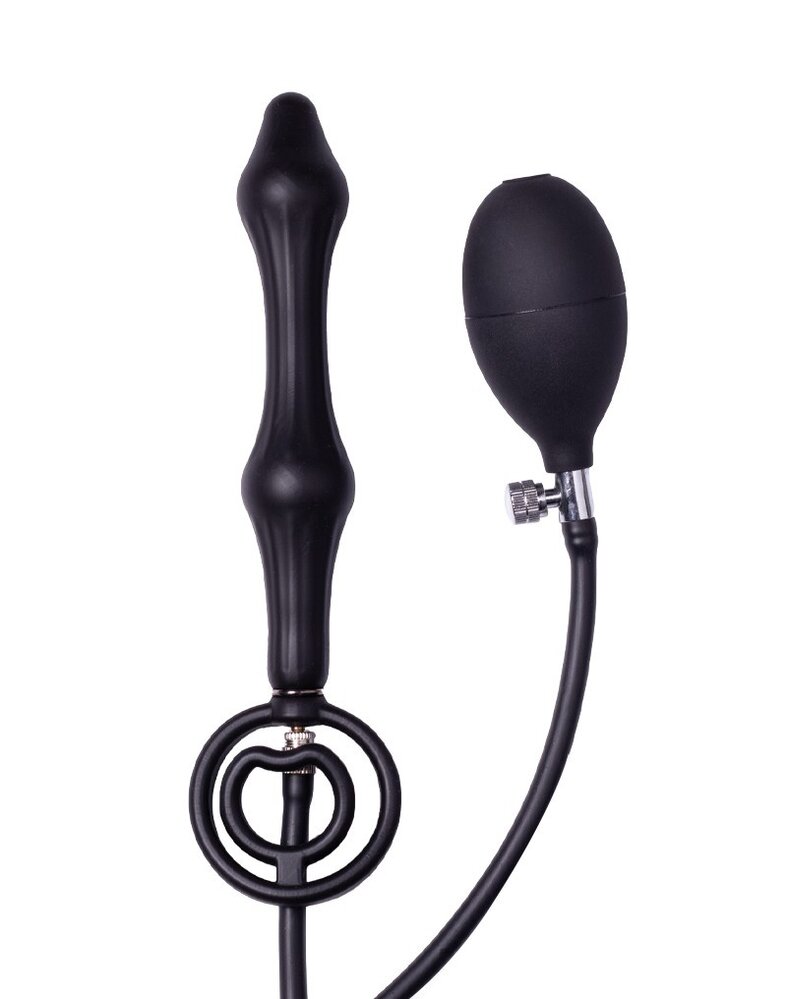 Rimba Latex Play Rimba Latex Play - Aufblasbarer Analplug mit Doppelballon und Pumpe - Schwarz
