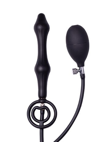 Rimba Latex Play Rimba Latex Play - Plug anal gonflable avec double ballon et pompe - Noir