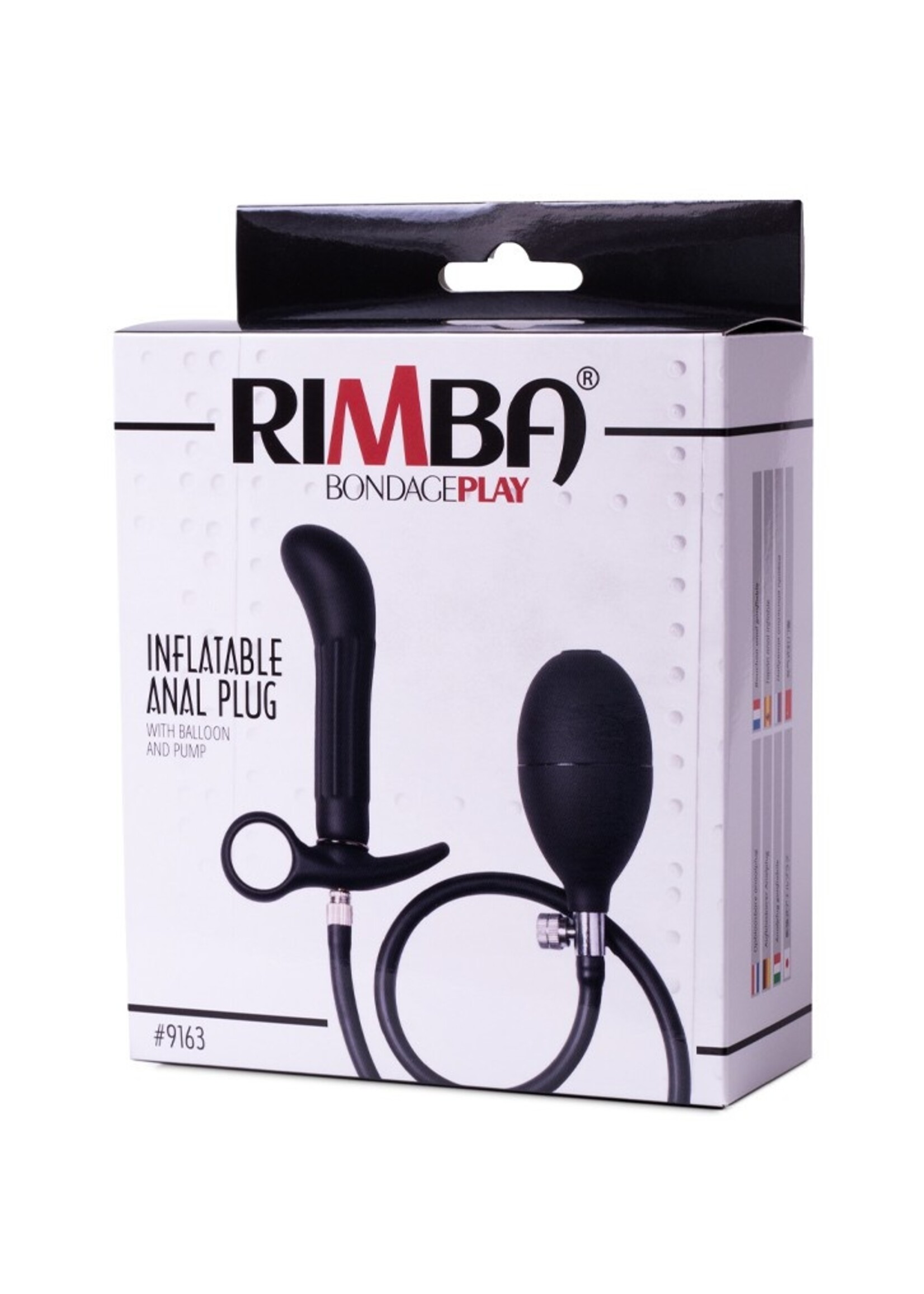 Rimba Latex Play Opblaasbare anaalplug met pomp - Zwart
