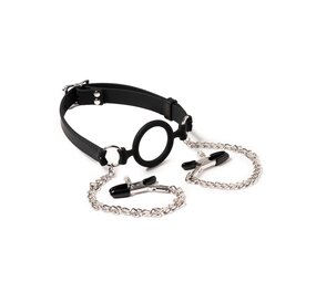 Rimba Latex Play Mundknebel mit O-Ring und Nippelklemmen Rimba Latex Play Mundknebel mit O-Ring und Nippelklemmen