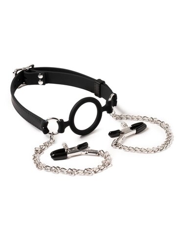Rimba Latex Play Rimba Latex Play - Mouth Gag with O-Ring and Nipple Clamps - Black Rimba Latex Play Rimba Latex Play - Mouth Gag with O-Ring and Nipple Clamps - Black