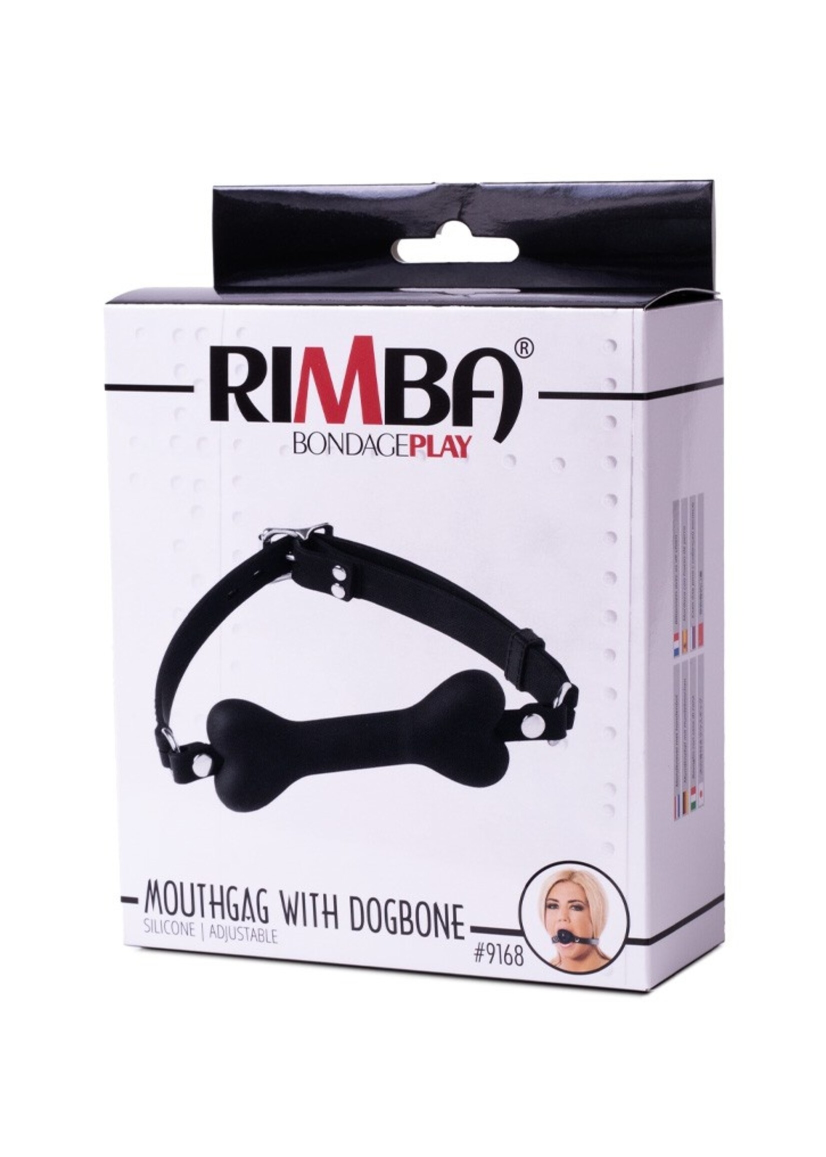 Rimba Latex Play Bâillon avec os pour chien - Noir