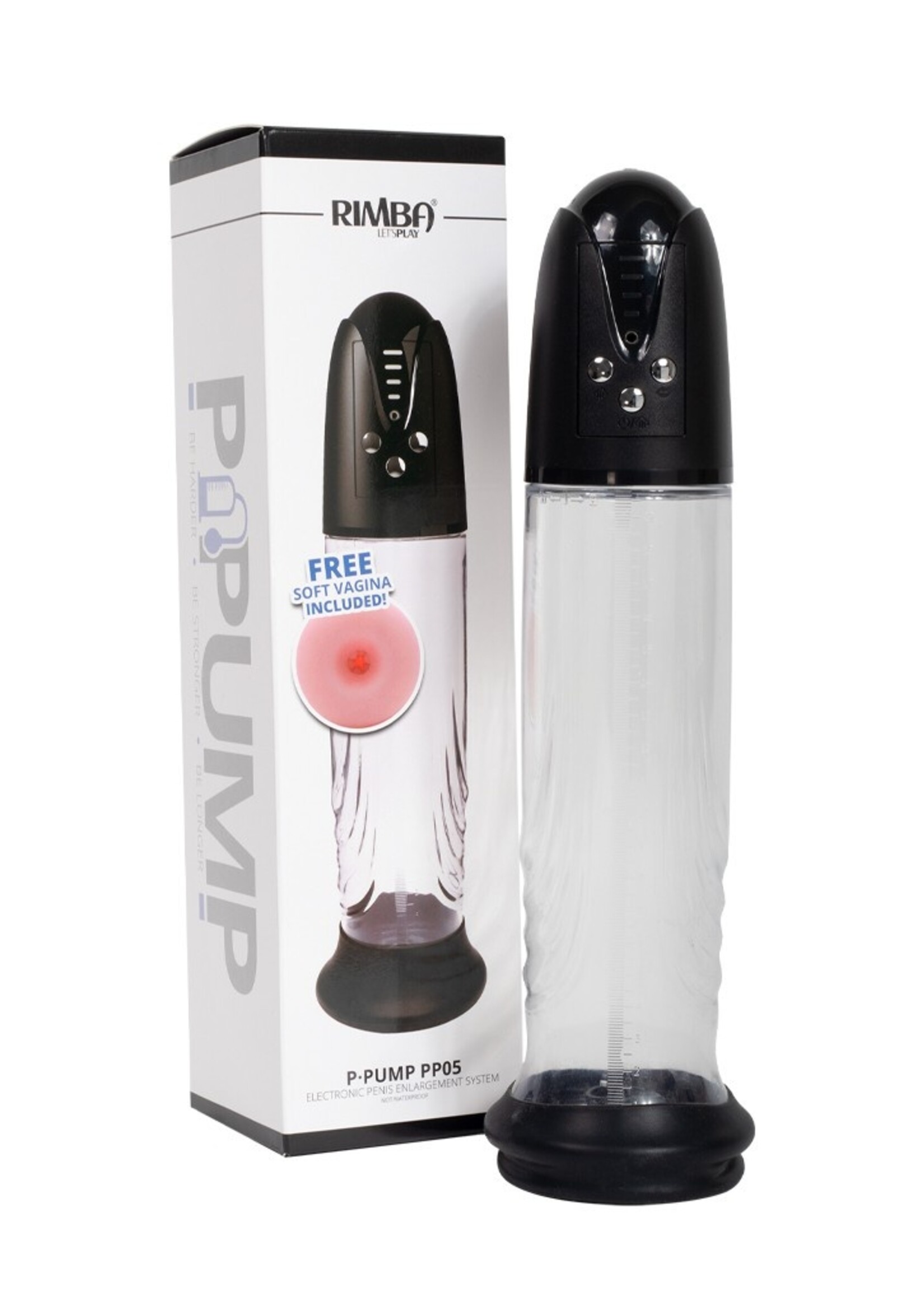 Rimba P-Pump P-Pump PP05 - Agrandisseur de pénis électronique avec gaine vaginale - Noir