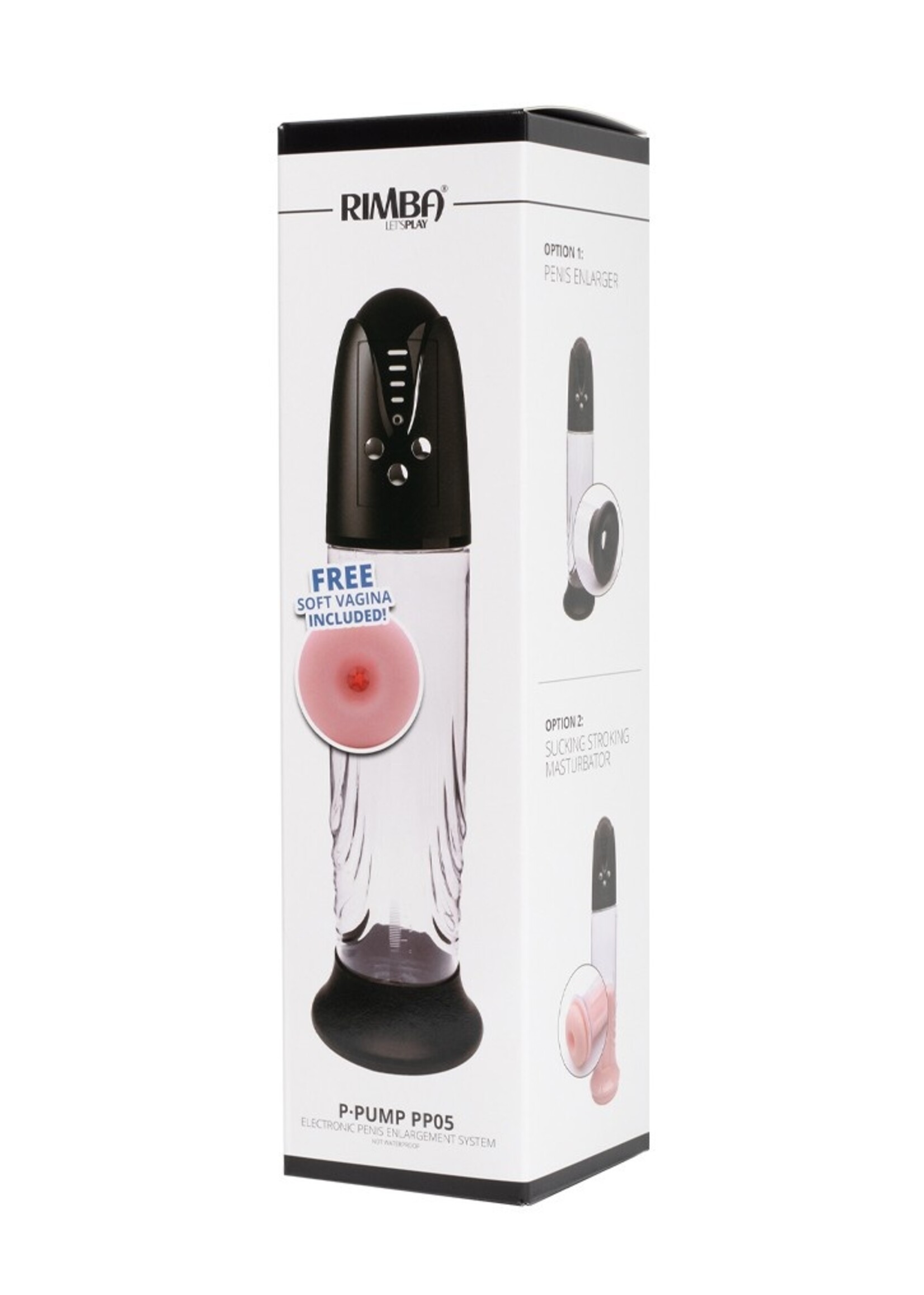 Rimba P-Pump P-Pump PP05 - Agrandisseur de pénis électronique avec gaine vaginale - Noir