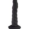 Rimba Latex Play Verwisselbare dildo voor strap-on met zuignap - Zwart - Ø3,4 x 17,5 cm
