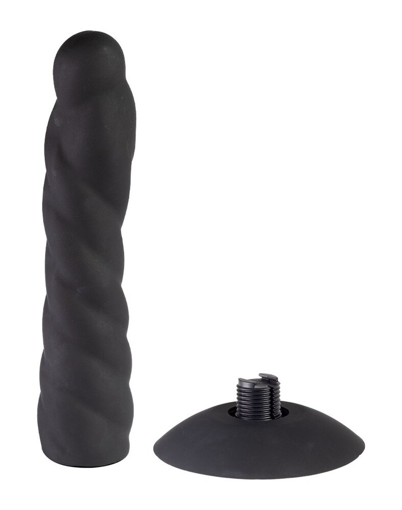 Rimba Latex Play Rimba Latex Play - Interchangeable Dildo for Strap-on with Suction Cup - Black - Ø3.4 x 17.5 cm