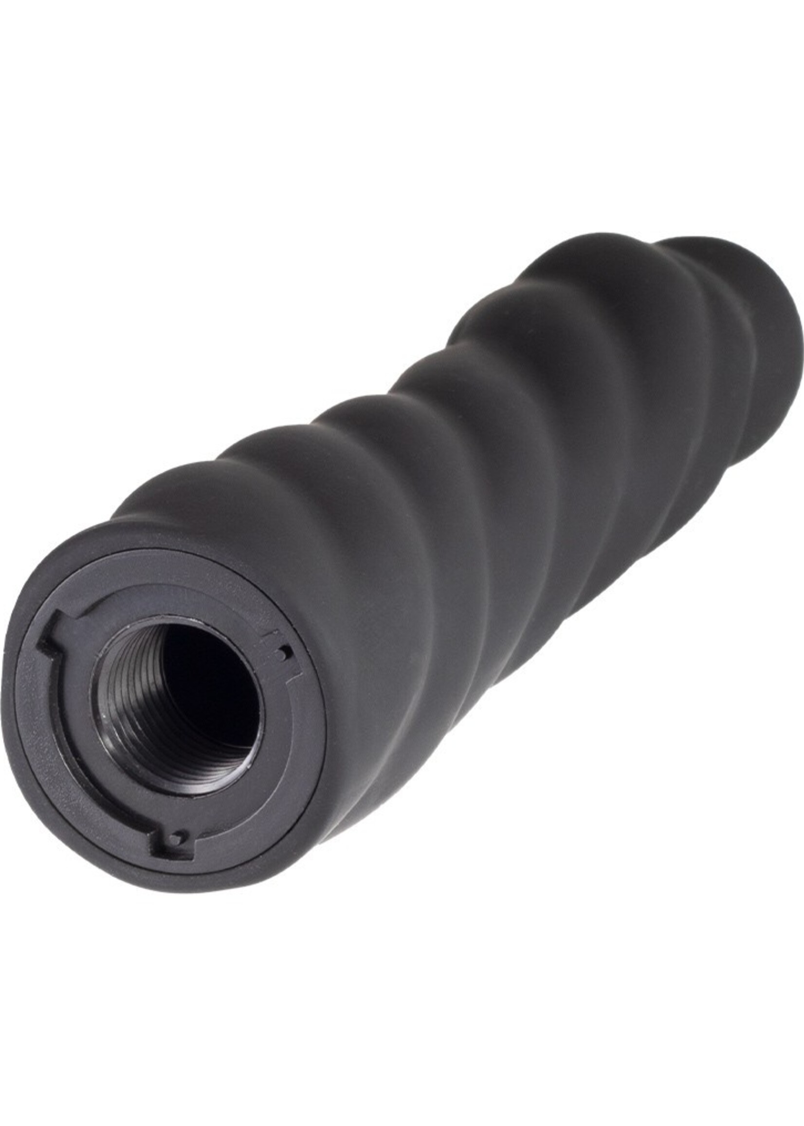 Rimba Latex Play Verwisselbare dildo voor strap-on met zuignap - Zwart - Ø3,4 x 17,5 cm