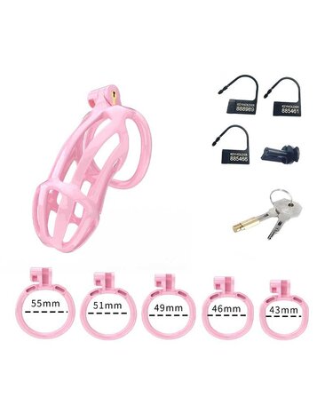 Rimba P-Cage Rimba P-Cage PC02 - Keuschheitsgürtel mit 5 Ringen - Rosa Rimba P-Cage Rimba P-Cage PC02 - Keuschheitsgürtel mit 5 Ringen - Rosa