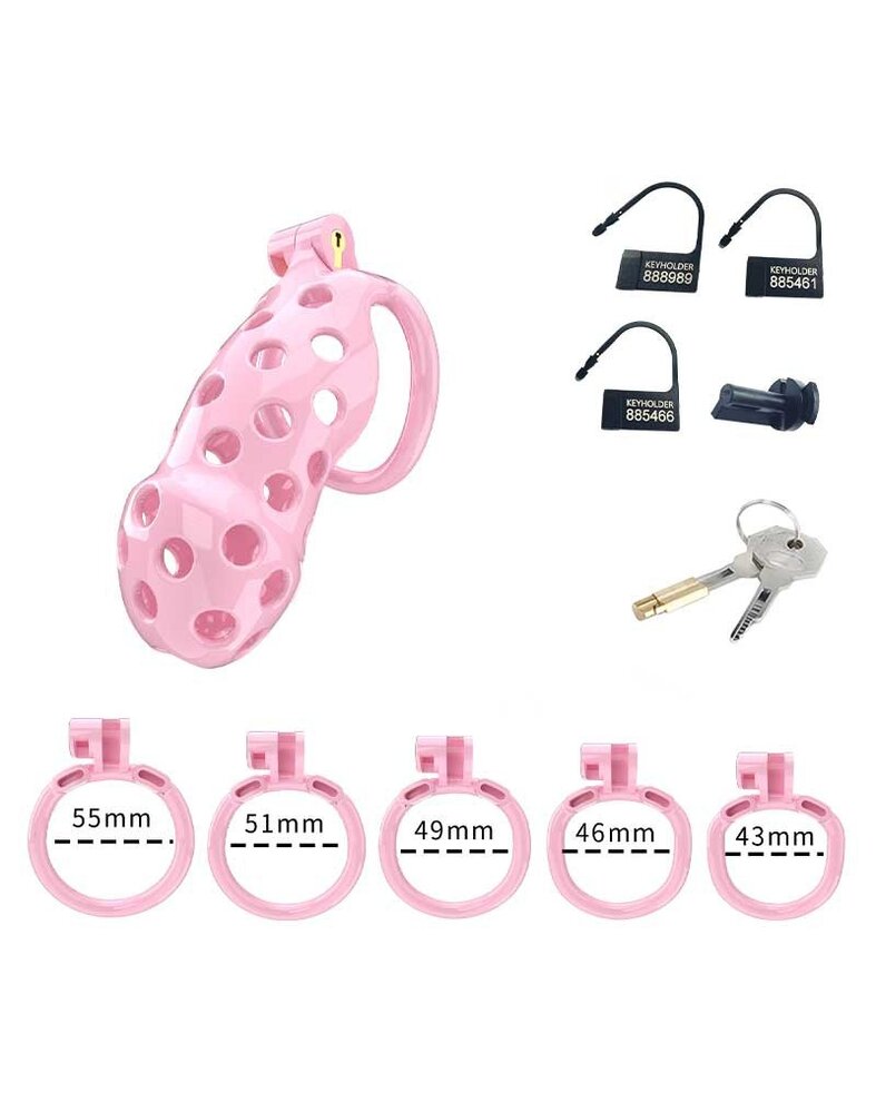 Rimba P-Cage PC03 - Kuisheidsgordel met 5 ringen - Roze Rimba P-Cage PC03 - Kuisheidsgordel met 5 ringen - Roze