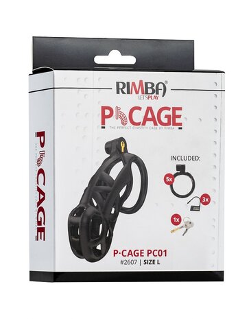Rimba P-Cage PC01 - Kuisheidsgordel met 5 ringen - Zwart