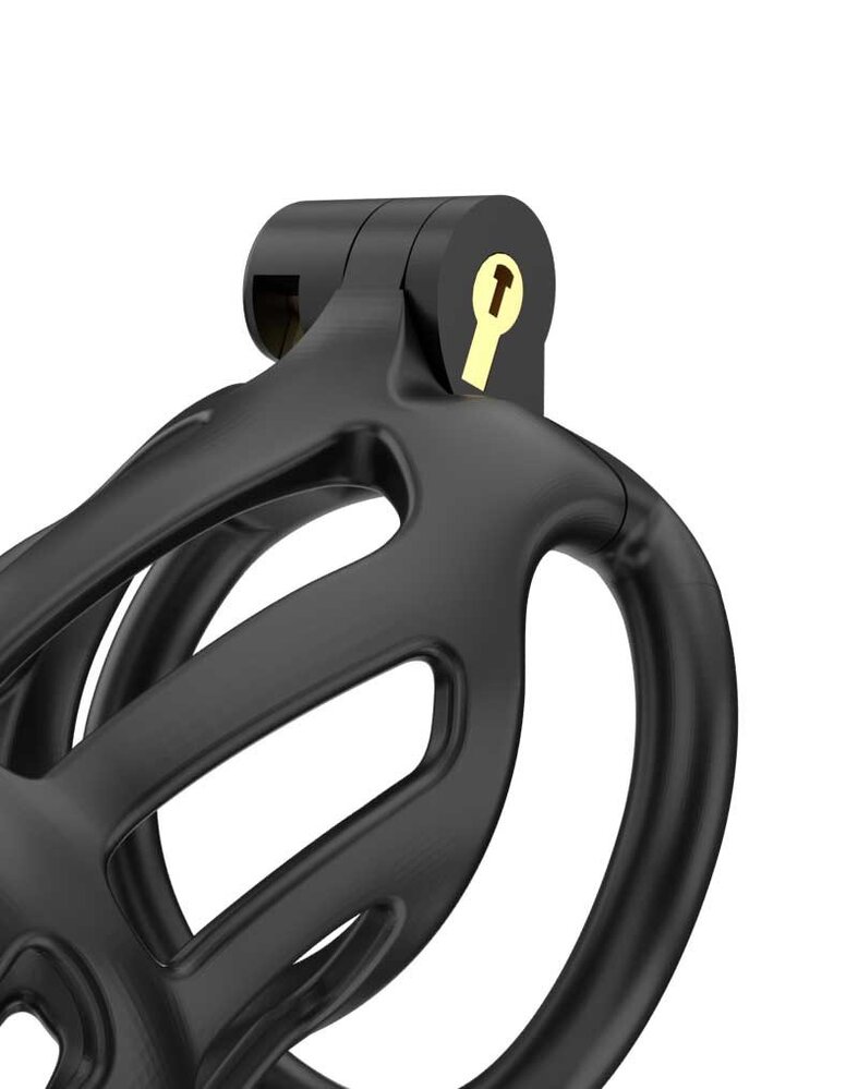 Rimba P-Cage PC02 - Keuschheitsgürtel mit 5 Ringen - Schwarz