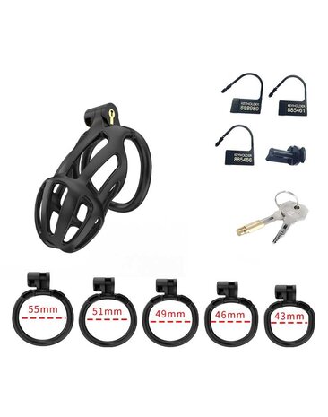 Rimba P-Cage Rimba P-Cage PC02 - Keuschheitsgürtel mit 5 Ringen - Schwarz Rimba P-Cage Rimba P-Cage PC02 - Keuschheitsgürtel mit 5 Ringen - Schwarz