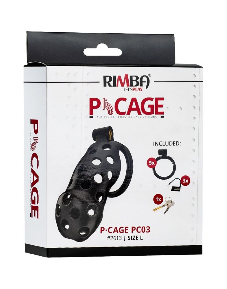 Rimba P-Cage PC03 - Kuisheidsgordel met 5 ringen - Zwart
