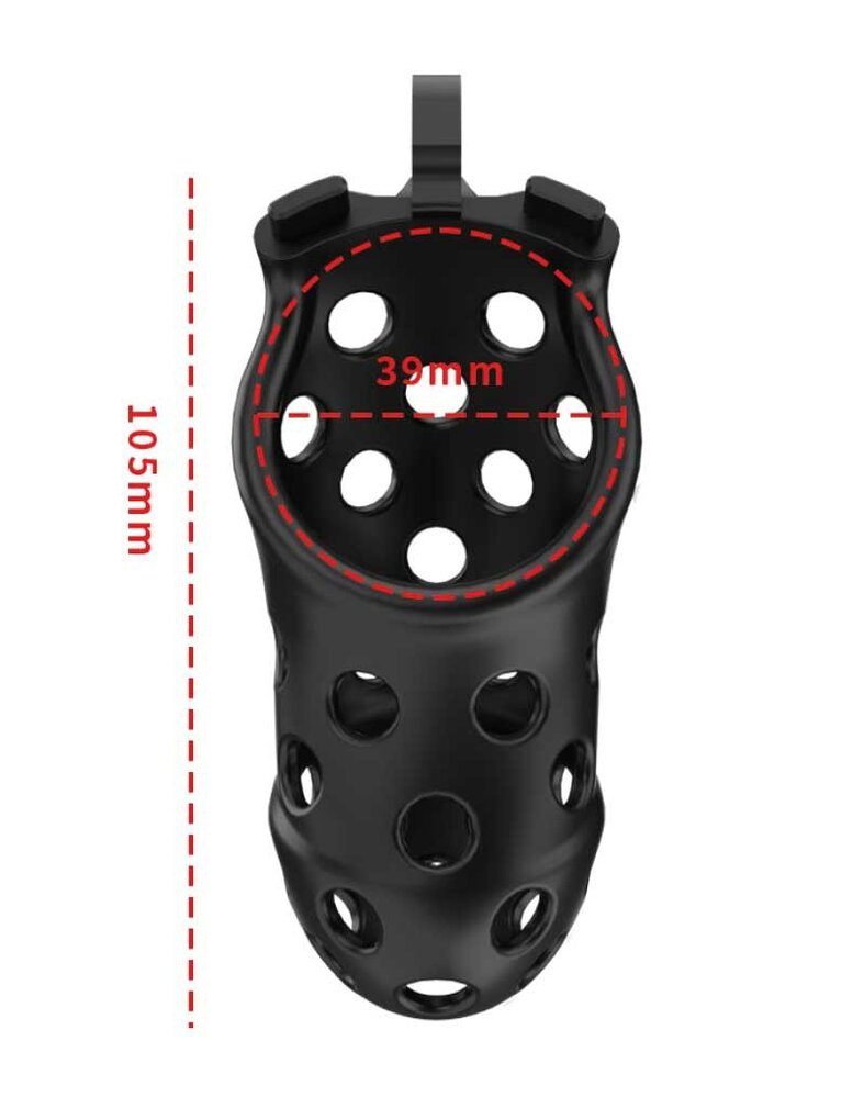 Rimba P-Cage PC03 - Keuschheitsgürtel mit 5 Ringen - Schwarz