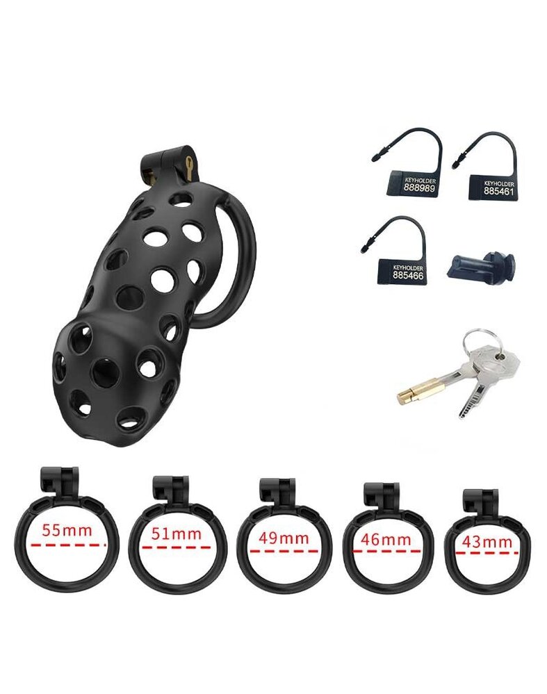 Rimba P-Cage Rimba P-Cage PC03 - Keuschheitsgürtel mit 5 Ringen - Schwarz Rimba P-Cage Rimba P-Cage PC03 - Keuschheitsgürtel mit 5 Ringen - Schwarz