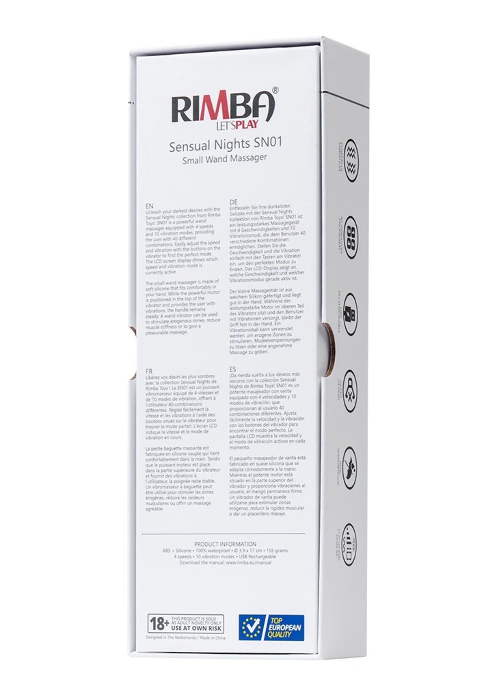 Rimba Toys Sensual Nights SN01 - Petit bâton de massage - Noir